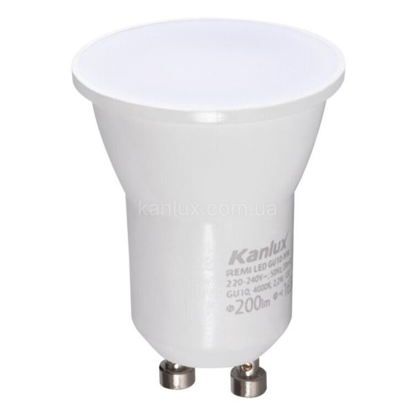 Лампа світлодіодна Kanlux 33081 потужністю 2.2W з серії Remi. Типорозмір — MR11 з цоколем GU10, температура кольору — 3000K